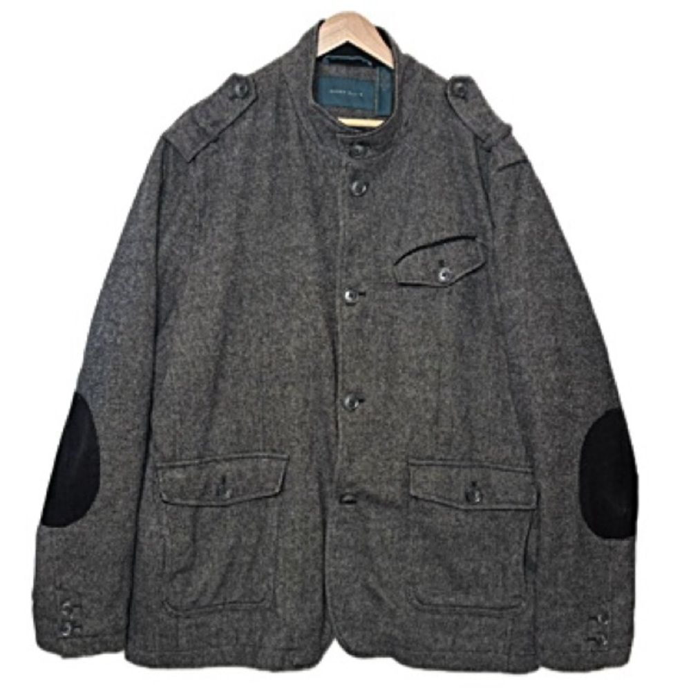 Perry Ellis Principles Tweed Wool Blend Jacket Mens Size XXL Military Cargo